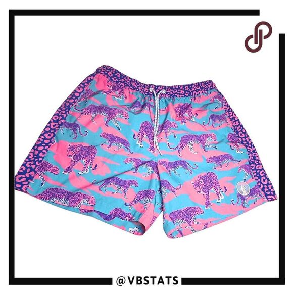 Chubbies Men's Leopard Print Drawstring Swim Trunks Shorts Multicolor Size XL - Picture 1 of 8